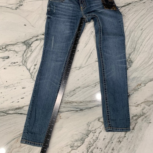 Seven‎ 7 Premium Denim Jeans Womens Size 4 Blue Distressed Embellished - Picture 15 of 16